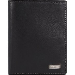 Greenland Nature Billetera de napa negra de cuero RFID 9,5 cm