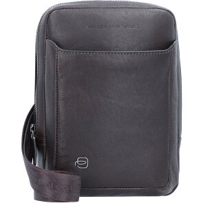 Piquadro Bolso cuadrado negro de cuero 17 cm