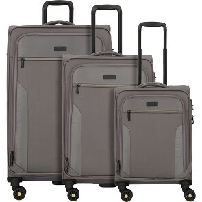 d&n Travel Line 9704 4 ruedas Juego de maletas 3 piezas con pliegue de expansión