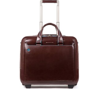 Piquadro Trolley de negocios cuadrado azul de 2 ruedas de piel 37 cm Compartimento para portátil
