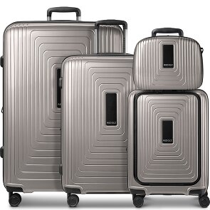 Redolz Essentials14 Juego de maletas de 4 ruedas Beautycase 4pcs con compartimento para portátil plegable expansible