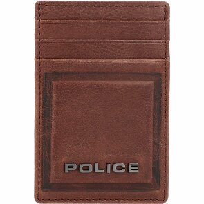 Police PT16-08536 Estuche para tarjetas de crédito de cuero de 7 cm con pinza para billetes