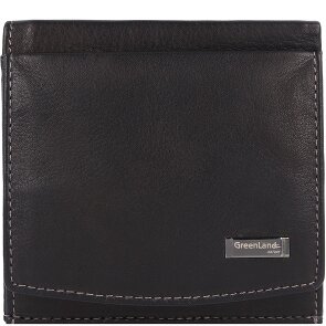 Greenland Nature Billetera de napa negra de cuero RFID 9,5 cm