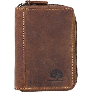 Greenburry Estuche vintage para tarjetas de crédito de cuero RFID 7,5 cm