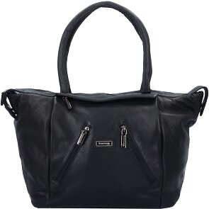 Greenland Nature Bolso shopper de napa negro 33 cm