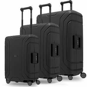 Redolz Essentials 15 Juego de maletas de 4 ruedas de 3 piezas con cierre de tres puntos