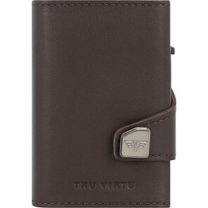 Tru Virtu Funda para tarjetas de crédito Click & Slide Cartera de piel RFID 6,5 cm