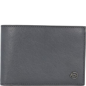 Piquadro Cartera cuadrada negra de piel RFID 12,5 cm