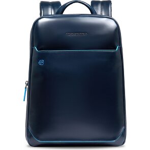 Piquadro Blue Square Mochila de día Protección RFID Piel 37 cm Compartimento para el portátil