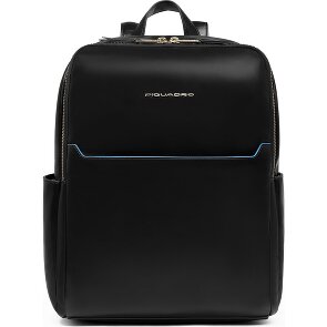 Piquadro Blue Square Mochila de día Protección RFID Piel 37 cm Compartimento para el portátil