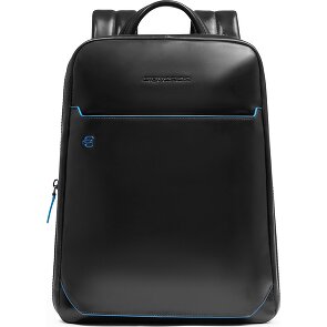 Piquadro Blue Square Mochila de día Protección RFID Piel 37 cm Compartimento para el portátil