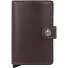  Miniwallet Original Funda para tarjetas de crédito Cartera de piel RFID 6,5 cm Modelo chocolate