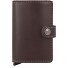  Miniwallet Original Funda para tarjetas de crédito Cartera de piel RFID 6,5 cm Modelo chocolate