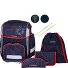  Ergolite Juego de mochilas escolares 8 piezas Modelo black red