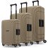  Essentials 15 Juego de maletas de 4 ruedas de 3 piezas con cierre de tres puntos Modelo cool beige