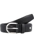  Cinturón Piel Modelo black-silver | 85 cm