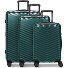  Essentials 18 4 ruedas Juego de maletas 3 piezas con pliegue de expansión Modelo Metallic-Green Shiny