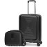  Juego de maletas Essentials 14 2 pzs. trolley de cabina con plegado extensible + neceser Modelo black metallic