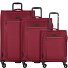  Travel Line 9704 4 ruedas Juego de maletas 3 piezas con pliegue de expansión Modelo dark red