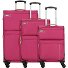  Travel Line 6704 Juego de maletas de 4 ruedas 3pcs. Modelo pink