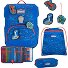  Neo Exklusiv Superflash Juego de mochilas escolares 4 piezas Modelo Blue Dino