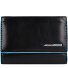  Billetera cuadrada azul de cuero RFID 12 cm Modelo black