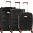  Graz 4 ruedas Juego de maletas 3 piezas Modelo schwarz-braun