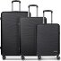  Juego de maletas Dallas 3.0 de 4 ruedas y 3 piezas con pliegue elástico Modelo black
