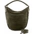  Bolso de hombro de piel de animal S acanalado 33 cm Modelo khaki green