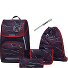  Ergojet Juego de mochilas escolares 6 piezas Modelo black red