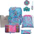  Juego de mochilas escolares ErgoFlex 5pcs. Modelo Happy Pixel