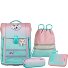  Perfecto Juego de mochilas escolares 5 piezas Modelo Gradient Strawberry