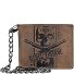  Cartera de cuero con cadena de calavera vintage 12,5 cm Modelo nut brown