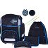  Ergolite Juego de mochilas escolares 8 piezas Modelo black blue