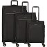  Travel Line 9704 4 ruedas Juego de maletas 3 piezas con pliegue de expansión Modelo black