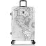  Fashion 4 ruedas Carrito L 76 cm con pliegue de expansión Modelo black-white world map