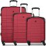  Amplar Evo 4 ruedas Juego de maletas 3 piezas con pliegue de expansión Modelo ruby