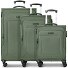  Juego de maletas Melbourne 3.0 de 4 ruedas, 3 piezas, con plegado extensible Modelo olive