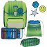  Genius Neon Safety DIN Juego de mochilas escolares 4 piezas Modelo green gecko
