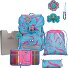  Juego de mochilas escolares Ergoflex Superlight 5pcs. Modelo Happy Pixel