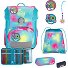  Neo Exklusiv Safety Light Juego de mochilas escolares 5 piezas Modelo Happy Rainbow
