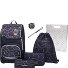  Ergoplus Juego de mochilas escolares 8 piezas Modelo black grey