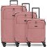  Essentials 12 THREE SET 4 ruedas Set de maletas 3 piezas Con fuelle expandible Modelo rose