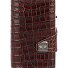  Funda para tarjetas de crédito Click & Slide Cartera de piel RFID 6,5 cm Modelo brown-silver