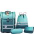  Perfecto Juego de mochilas escolares 5 piezas Modelo Gradient Blue Lagoon