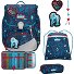  Juego de mochilas escolares Alpha 4pcs. Modelo White Unicorn