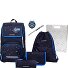  Ergoplus Juego de mochilas escolares 8 piezas Modelo black blue