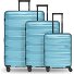  Juego de maletas de viaje de 4 ruedas, 3 piezas, con plegado extensible Modelo glacier blue metallic
