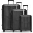  Colección 01 Juego de maletas de 4 ruedas, 3 piezas, con pliegue extensible Modelo black-metallic