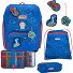  Juego de mochilas escolares Genius 4pcs Superflask Modelo Blue Dino